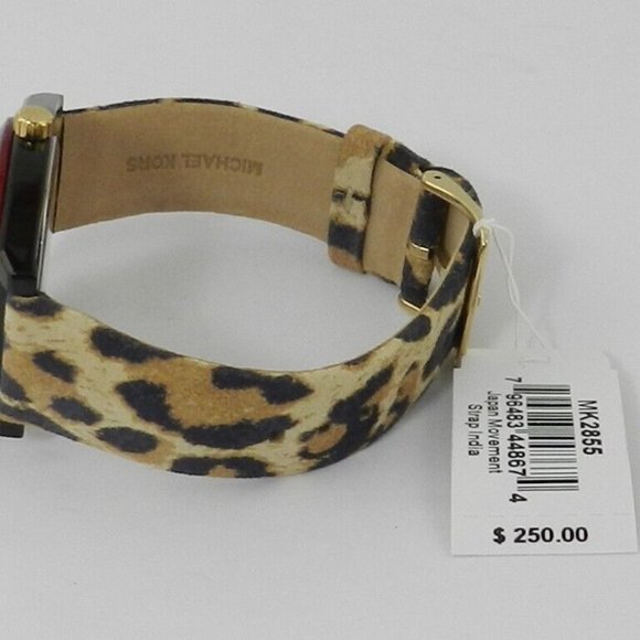 MICHAEL KORS Women's Channing Animal Print Leather Strap Watch 40mm - Picture 4 of 7